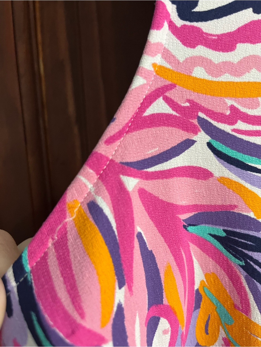 Ibkul Women's Pink Multi-Color Sleeveless Polo Top - Picture 3 of 4